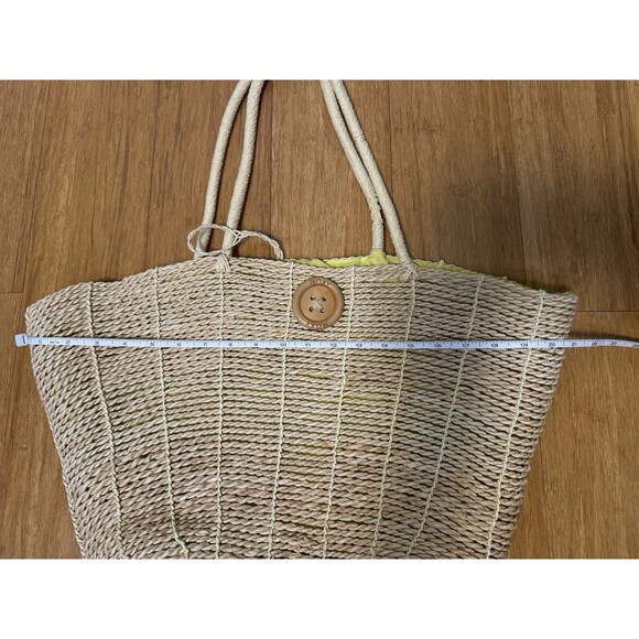 Used ROXY Straw Tote Bag - Yellow Lining - Beach Bag, Summer - READ - Picture 6 of 7